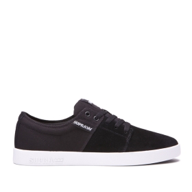 Supra Mens STACKS II Low Top Shoes Black/Grey/white | US-75503